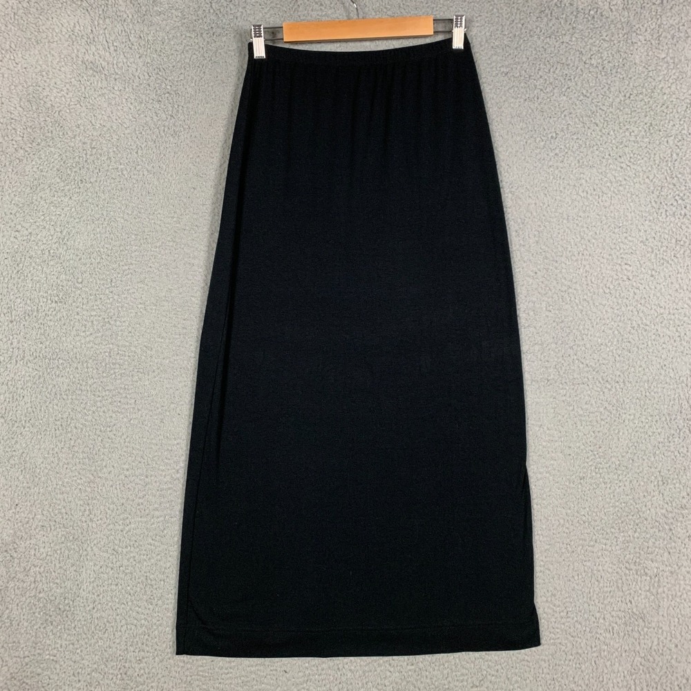Free People Beach Maxi Skirt Size Small Black Black Stretch Knit Pull On Classic